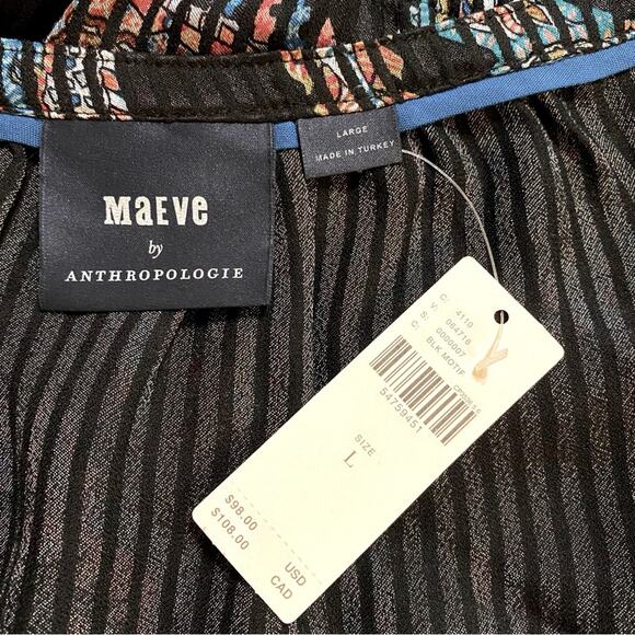 NWT M Anthropologie MAEVE Madeira Blouse Top Boho Bohemian Puff Long Sleeve - Picture 6 of 7